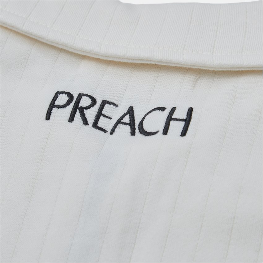 PREACH T-shirts STRIPED ZIP TEE 206173 OFF WHITE